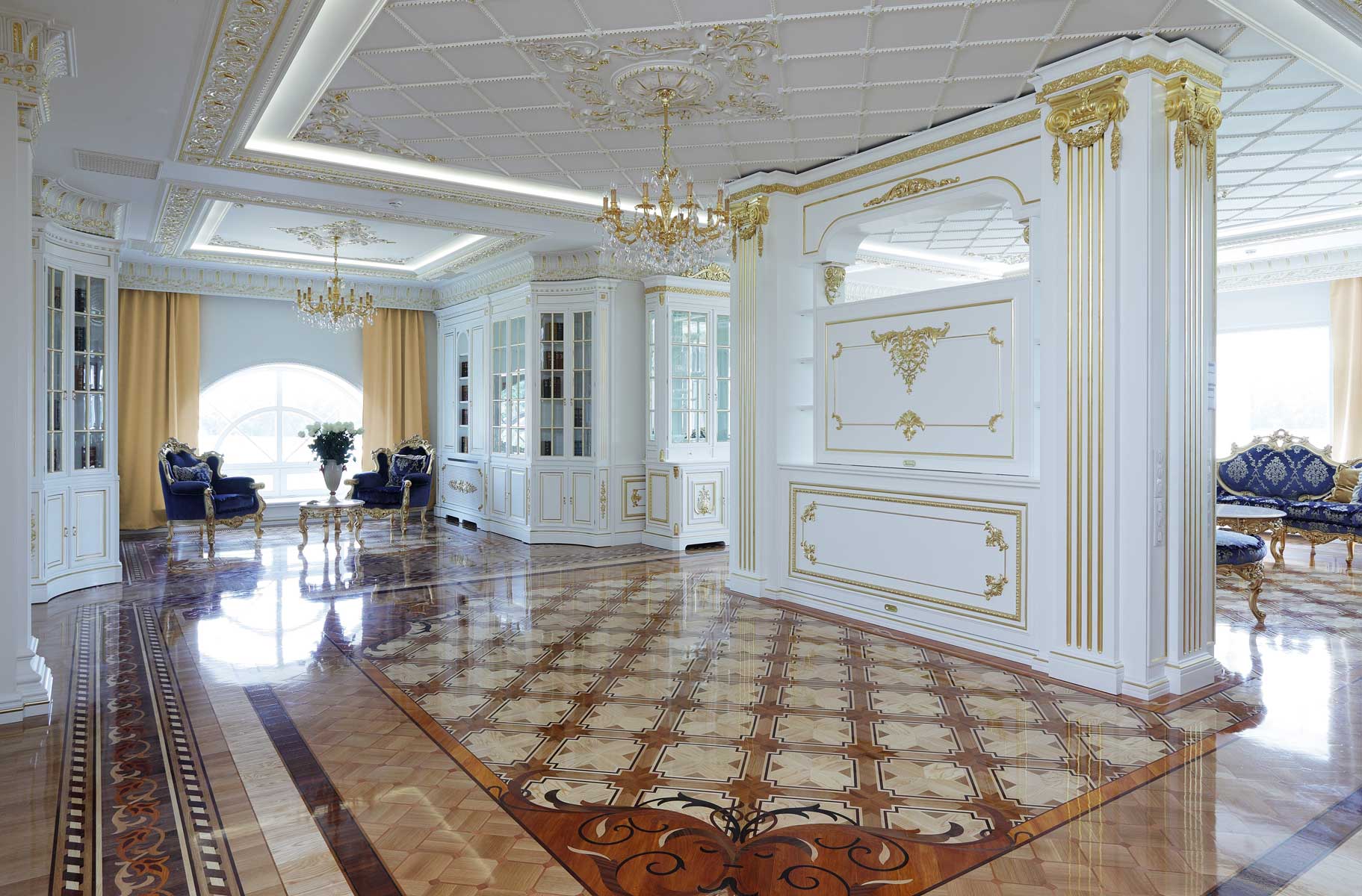 Arredamento stile classico di lusso: rendering e progettazione d ... Case classiche interni